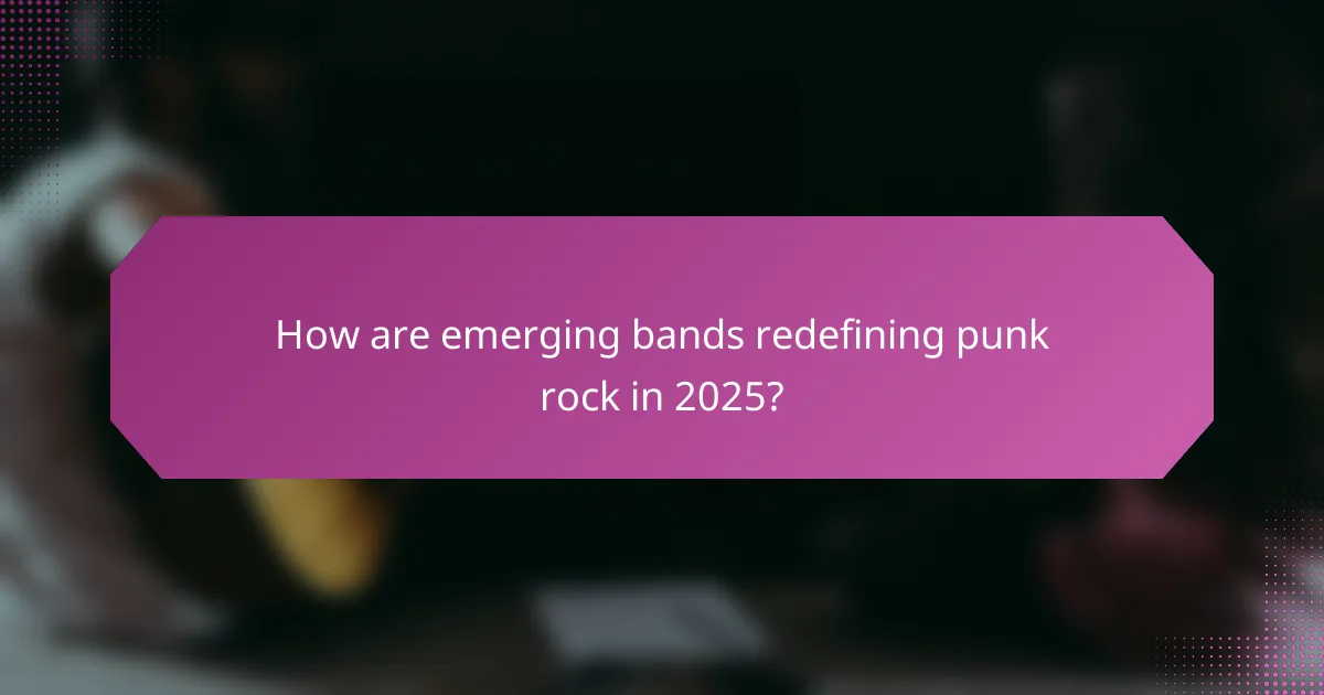 How are emerging bands redefining punk rock in 2025?