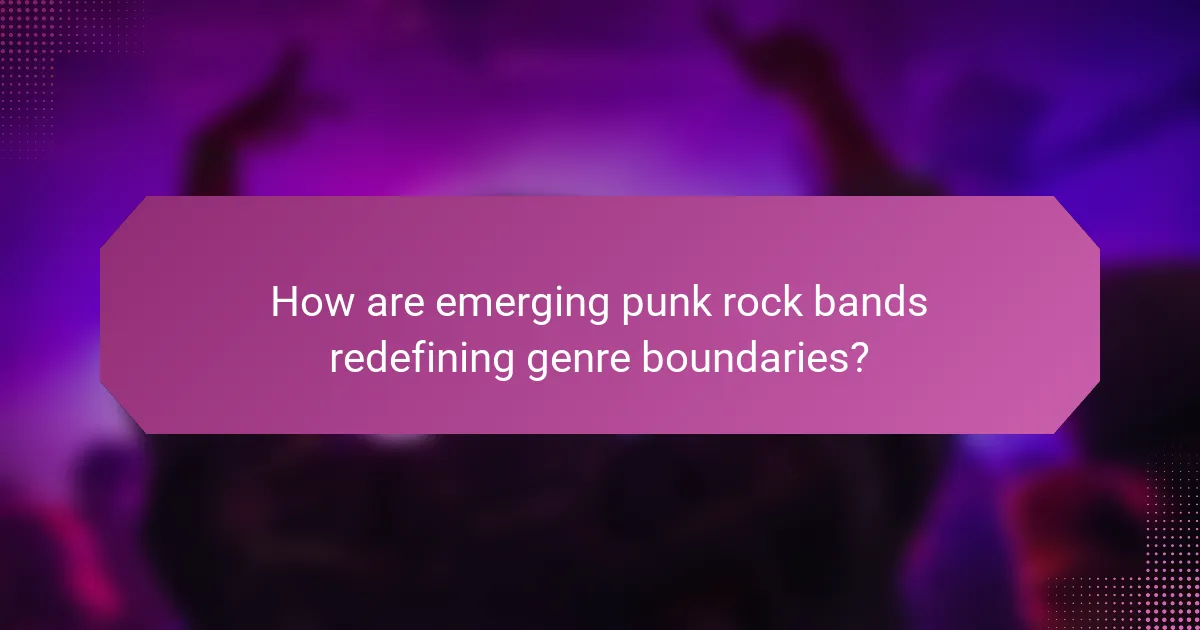 How are emerging punk rock bands redefining genre boundaries?