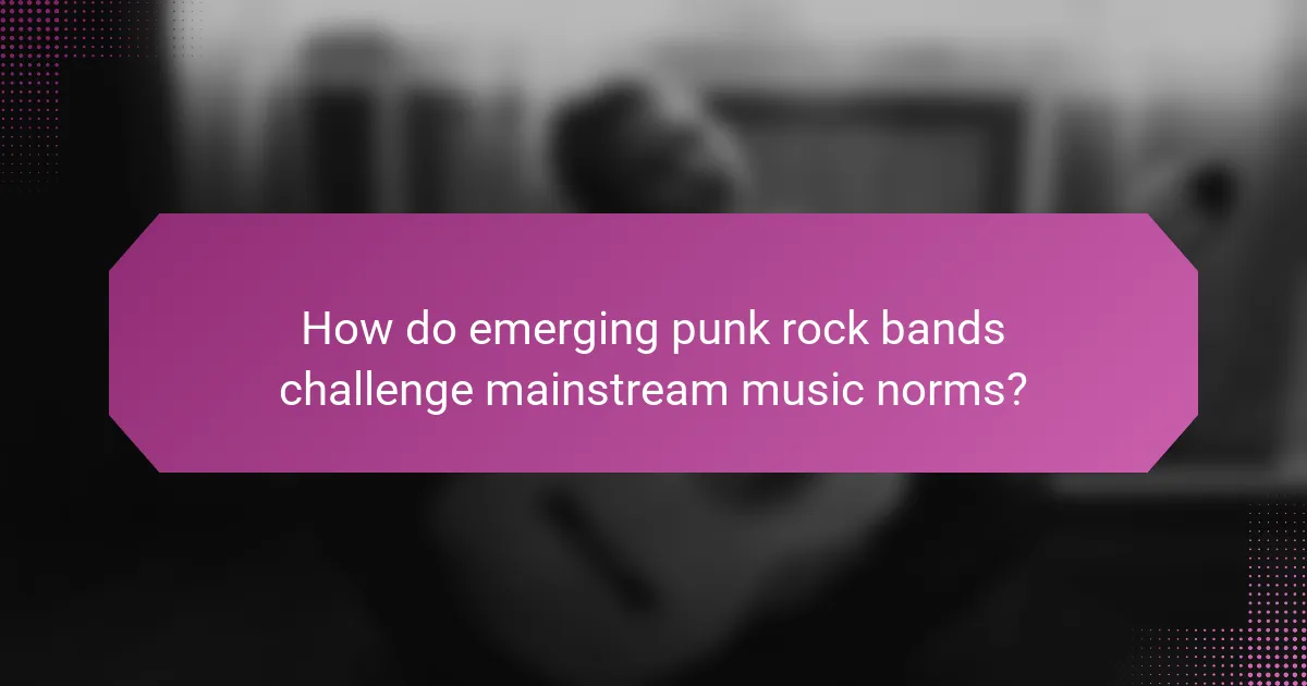 How do emerging punk rock bands challenge mainstream music norms?