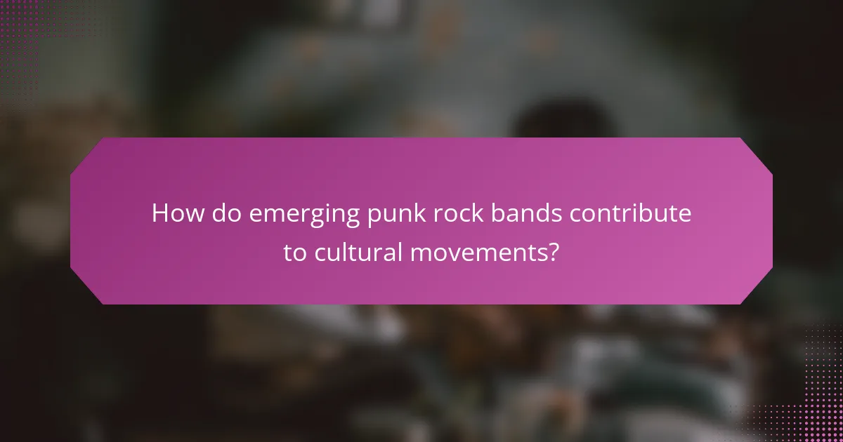 How do emerging punk rock bands contribute to cultural movements?
