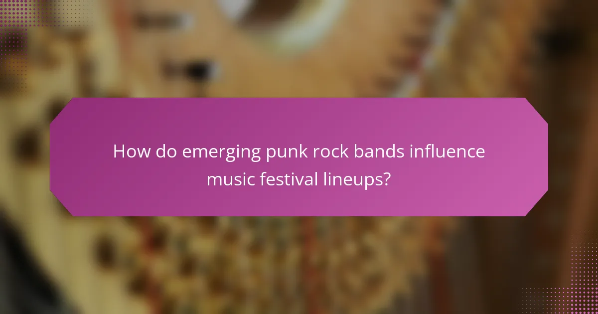 How do emerging punk rock bands influence music festival lineups?