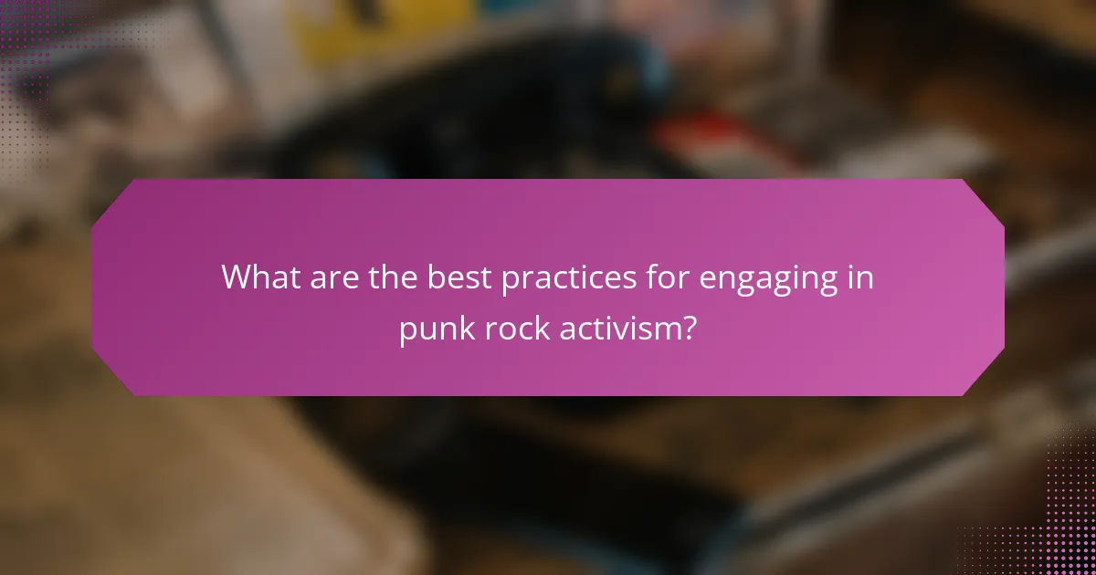 What are the best practices for engaging in punk rock activism?