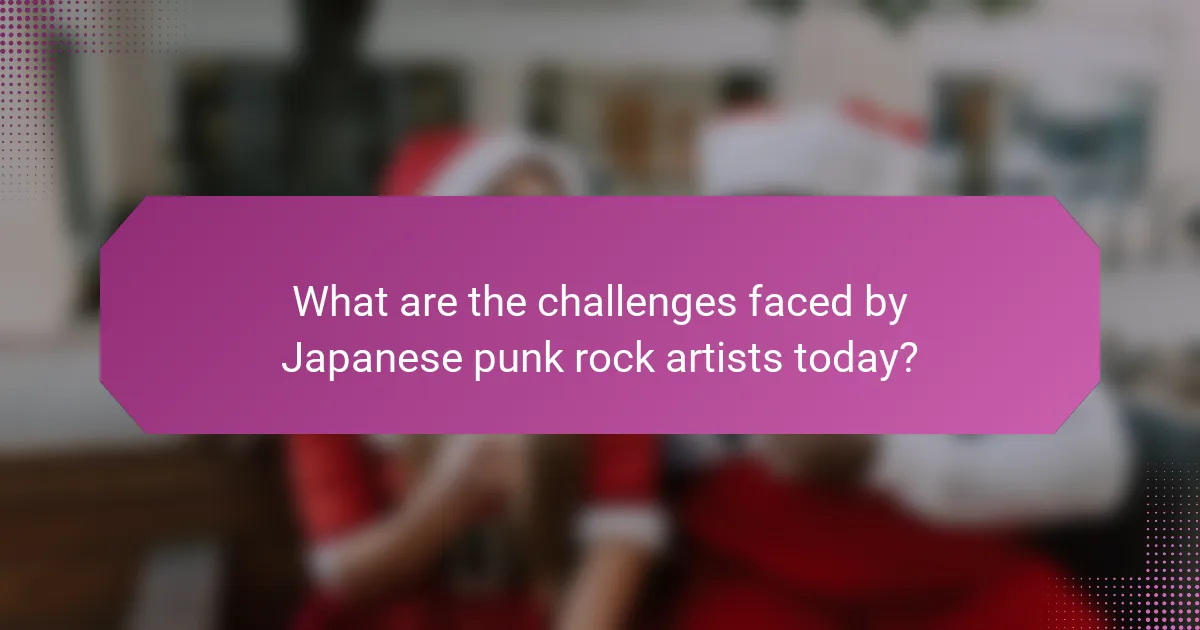 What are the challenges faced by Japanese punk rock artists today?
