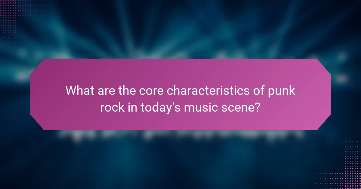 What are the core characteristics of punk rock in today's music scene?