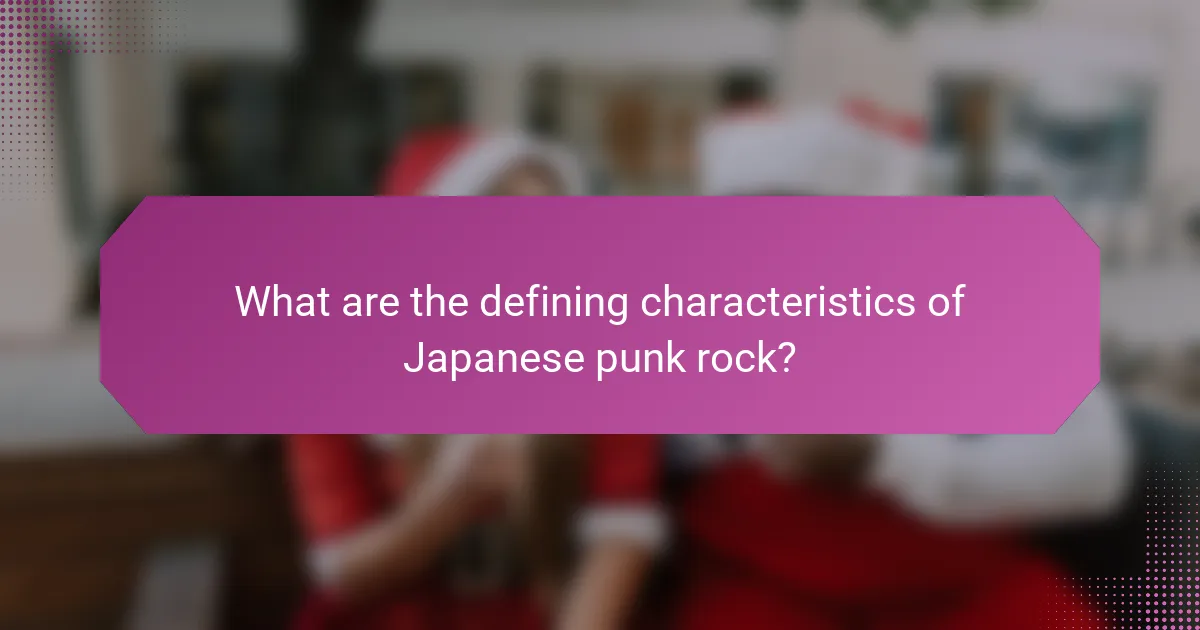 What are the defining characteristics of Japanese punk rock?