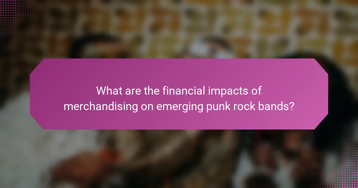 What are the financial impacts of merchandising on emerging punk rock bands?