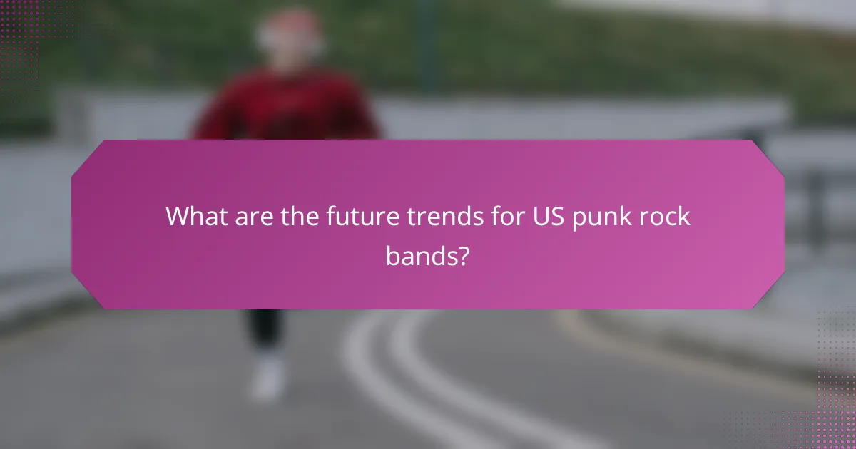 What are the future trends for US punk rock bands?
