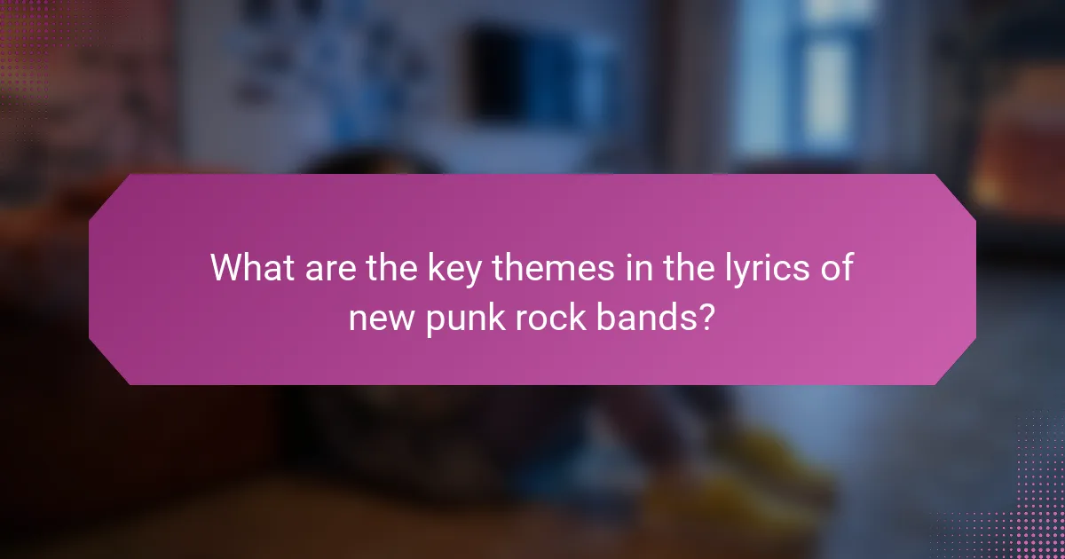 What are the key themes in the lyrics of new punk rock bands?
