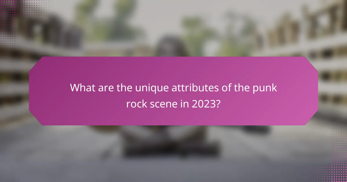 What are the unique attributes of the punk rock scene in 2023?