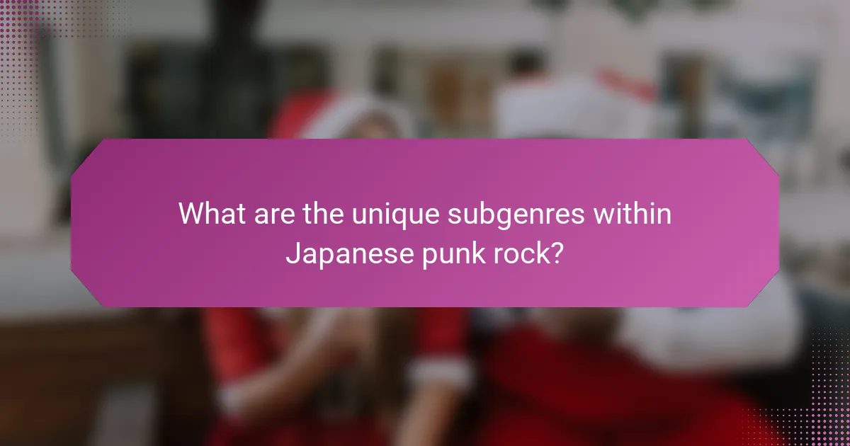 What are the unique subgenres within Japanese punk rock?