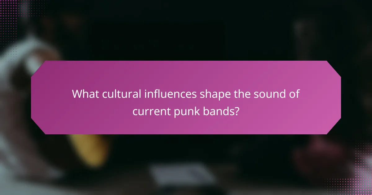 What cultural influences shape the sound of current punk bands?