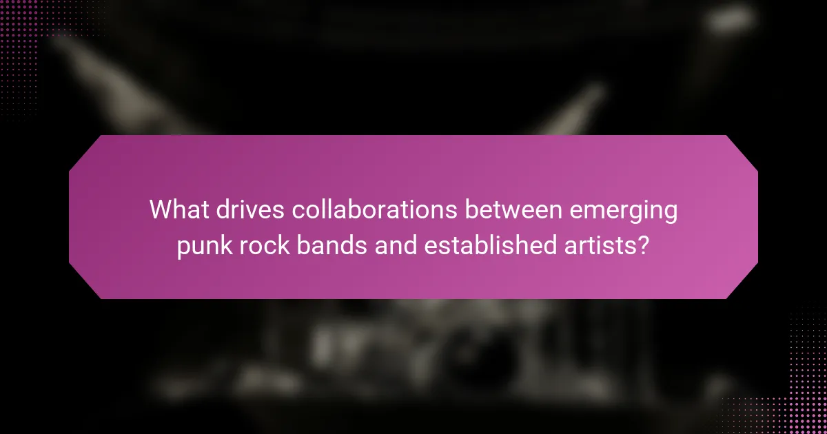 What drives collaborations between emerging punk rock bands and established artists?