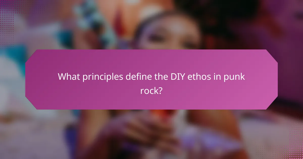 What principles define the DIY ethos in punk rock?