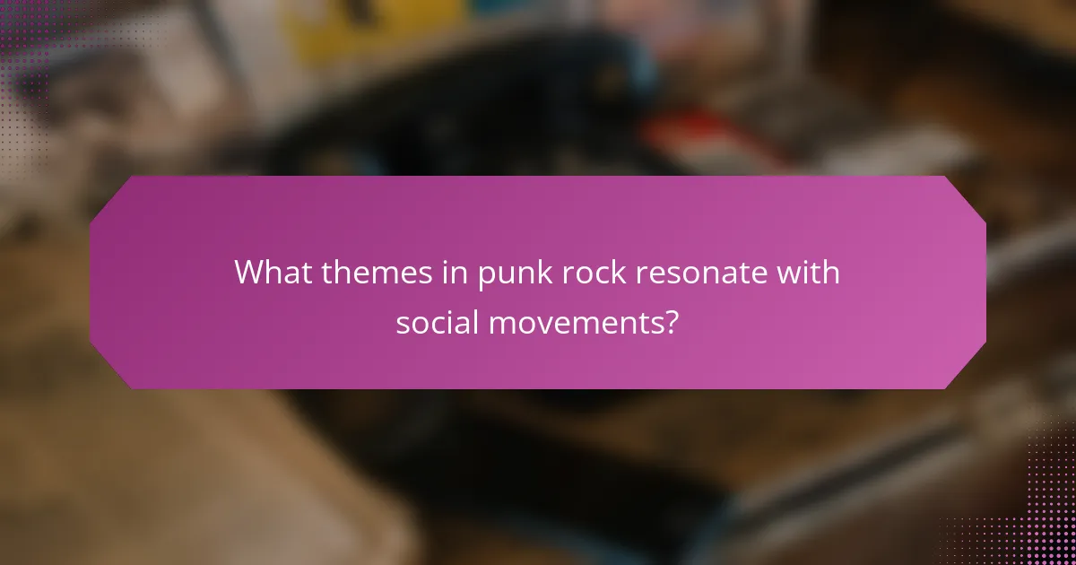 What themes in punk rock resonate with social movements?