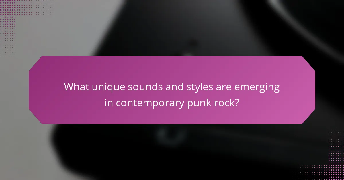What unique sounds and styles are emerging in contemporary punk rock?