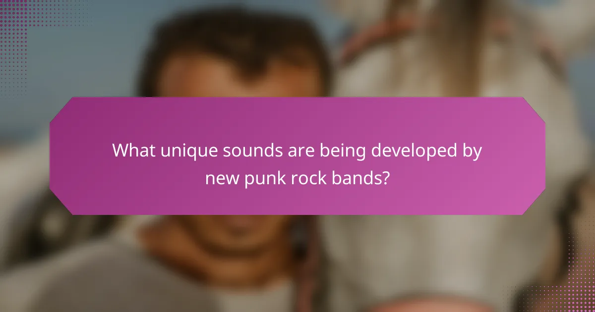 What unique sounds are being developed by new punk rock bands?