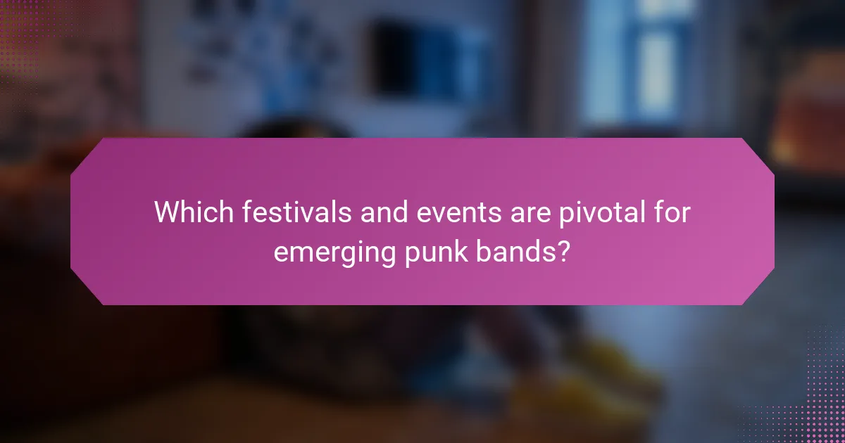 Which festivals and events are pivotal for emerging punk bands?