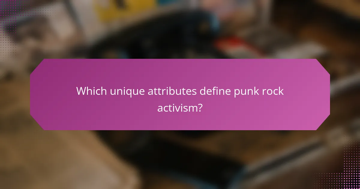 Which unique attributes define punk rock activism?