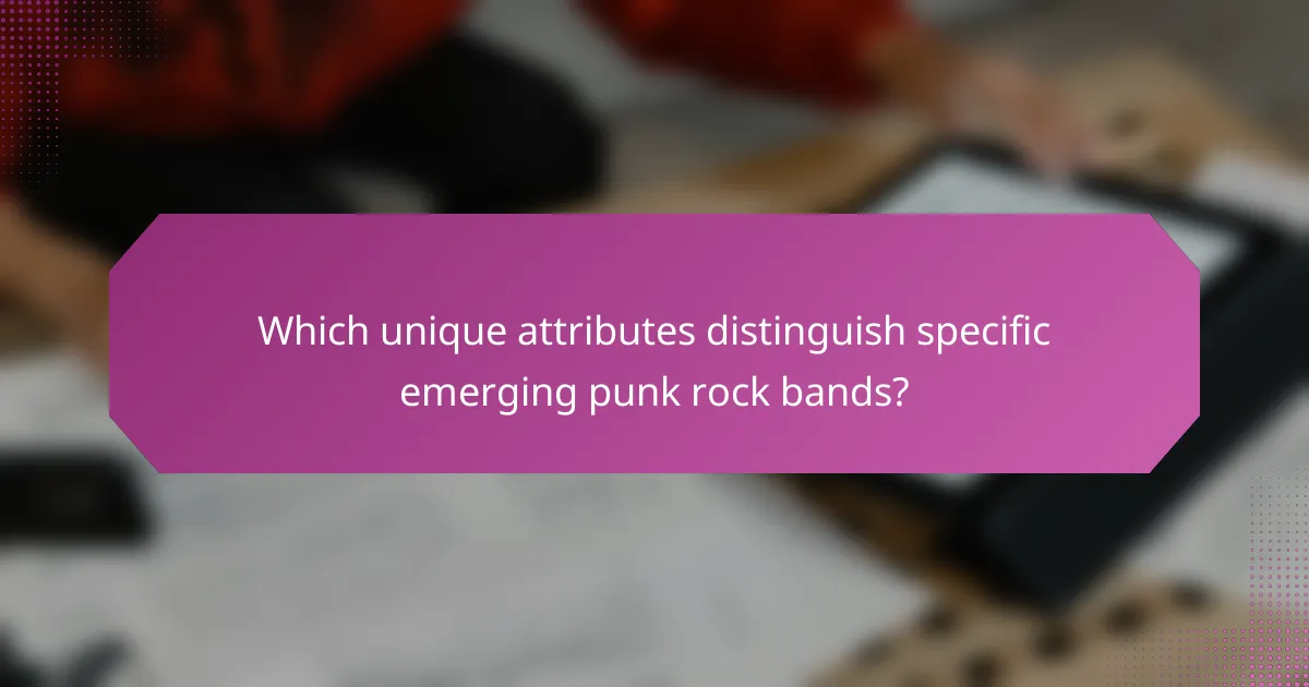 Which unique attributes distinguish specific emerging punk rock bands?